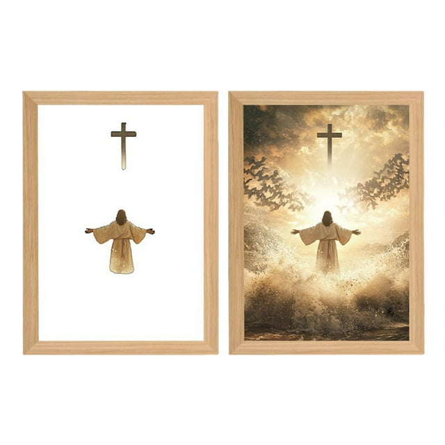 4D LED Illuminated Frame Picture Night Light Lamp with Inspirational Holy Message for Home