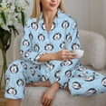 thumbnail image 6 of Yiaed Husky Head Print Pajamas Women's Long Sleeve Sleepwear Soft Button Down Loungewear Pjs Lounge Set Nightwear Womens Pajama Pants-X-Large, 6 of 7