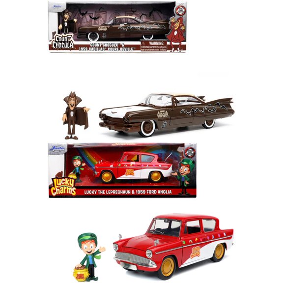 Lucky charms and Count Chocula Diecast Car Package - Two 1/24 Scale Diecast Model Cars