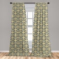 thumbnail image 4 of Ambesonne Victorian Curtains, Repetitive Flowerlike Art, Pair of 28"x95", Dark Mustard and Dark Mauve, 4 of 4