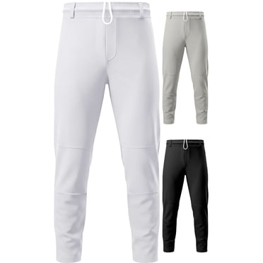 Exxact Sports Pull-Up Youth Baseball Pants with Adjustable Drawstring, Full-Length, No-Fly, Open Bottom Boys Baseball Pants (Y2XS, White)