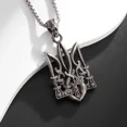 thumbnail image 4 of Colgante Retro de Neptuno Poseidón Tridente, collar con emblema nacional de Ucrania, joyería moderna y moderna para hombre, 4 of 5