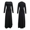 thumbnail image 5 of Sentmoon Fall Long Sleeve Dresses for Women Solid Color Crew Neck Spring Wedding Guest Dress Relaxed Fit Beach Vacation Clothes for Women, 5 of 8