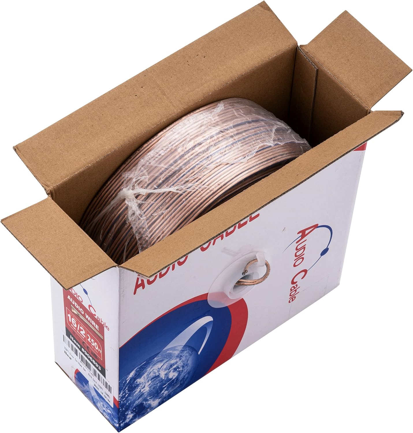 Speaker Wire 16 Gauge 16/2 250ft CCA (Copper Clad Aluminum) Clear Transparent Low Voltage Cable for Home Theater, Car Audio, LED Systems and More, Cables Direct Online