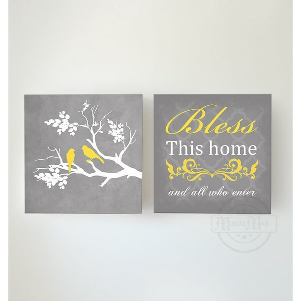 MuralMax Bless This Home & All Who Enter Bible Verse Art ...