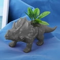 thumbnail image 2 of Leylor Maceta - Personalidad Animal Triceratops Maceta Cactus Planta suculenta Maceta Decoración de jardín(Gris), 2 of 8