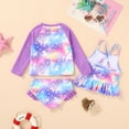 thumbnail image 3 of Younger Tree Girl 3-Piece Rashguard Swimsuit Set Baby Cute Long Sleeve Top Sling Vest Bikini Swim Suits for 18-24 Months, 3 of 7