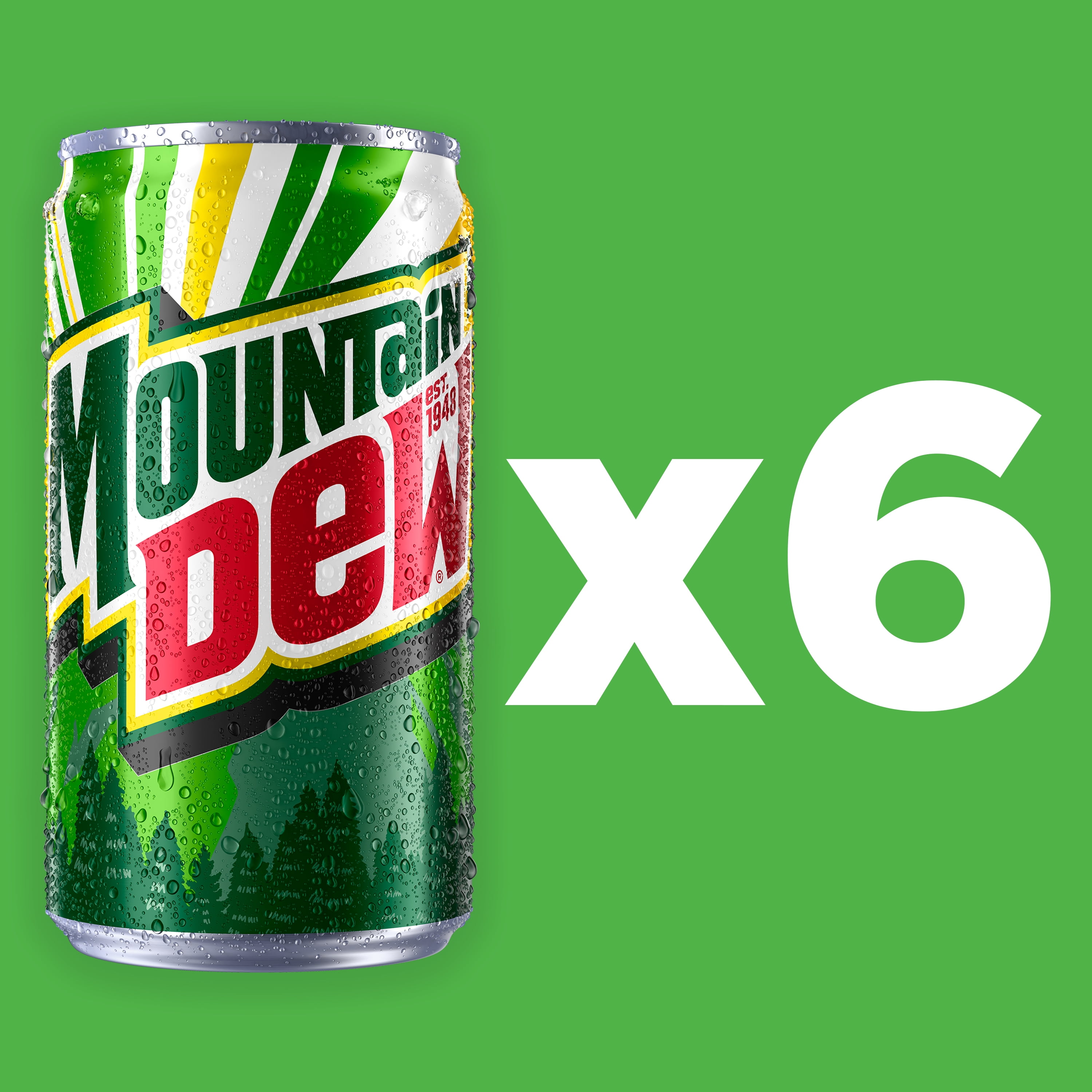 (2 pack) Mountain Dew Soda Citrus Pop, 7.5 fl oz 6 Pack, Paperboard, Allergens not contained