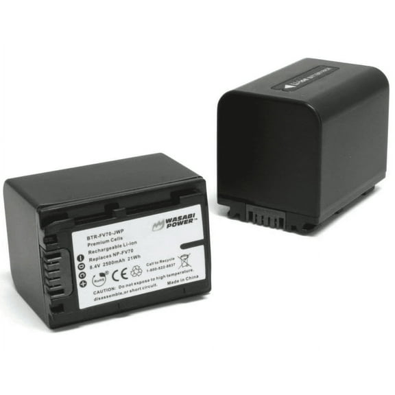 Wasabi Power Battery for Sony NP-FV70 (2500mAh, 2-Pack)