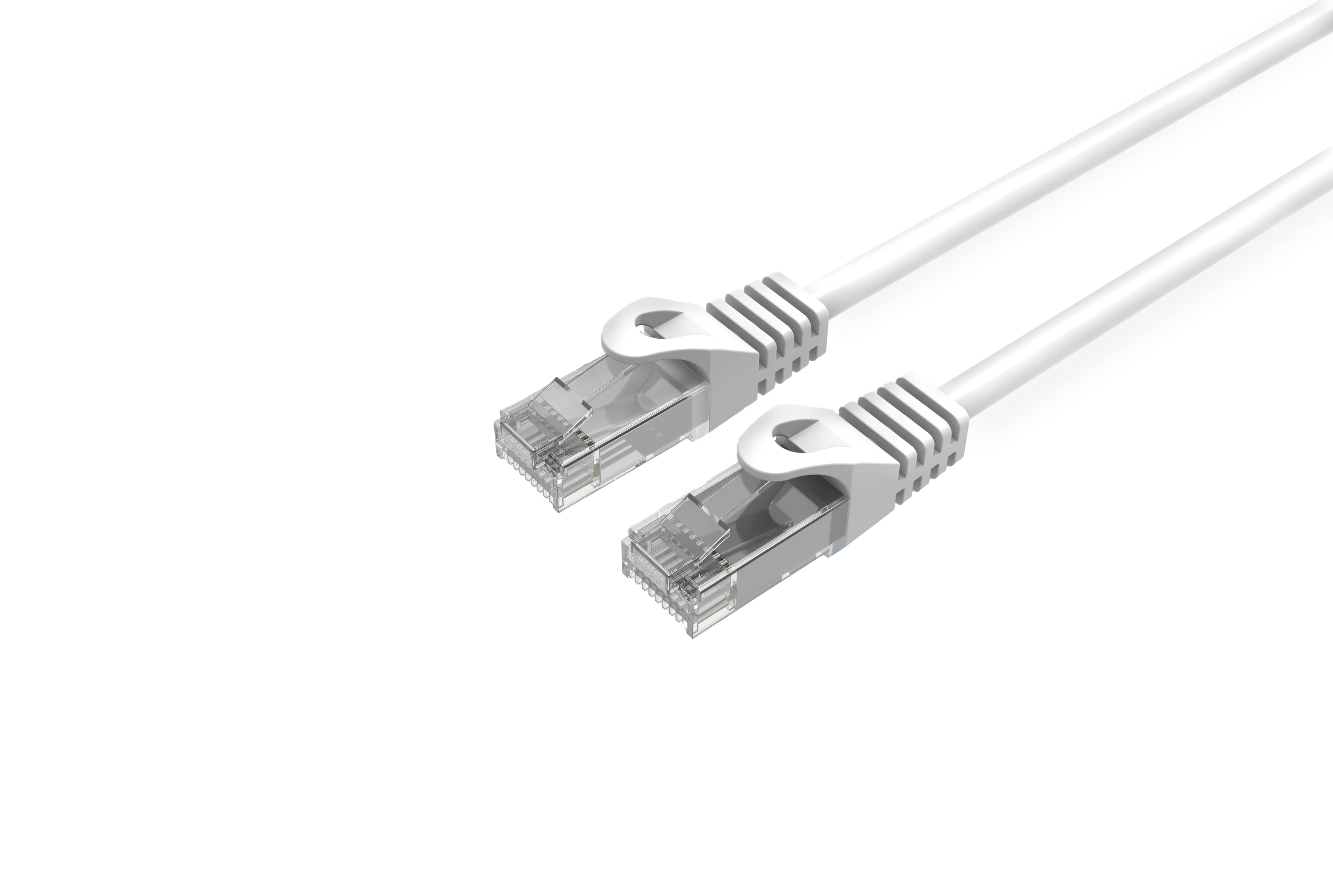 LOGICO Cat6 Slim Ethernet Patch Cable White 28 AWG 2FT (50 Pack)
