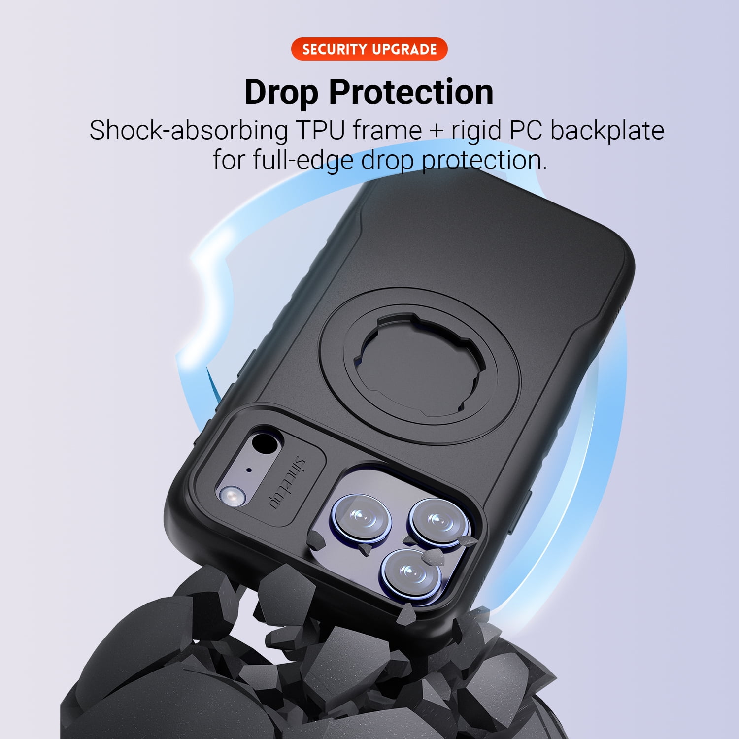 Sourcingbay Bike Phone Case Compatible with iPhone 17 Pro Max, Magnetic for MagSafe, Clear Slim Shockproof Protective Cover with Lock-in Design, Black