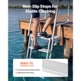 thumbnail image 3 of KFFKFF Flip-Up Dock Ladder, 4-Step, Heavy-Duty Aluminum Alloy Pontoon Boat Swim Ladder, with Non-Slip Wide Steps, 350 lbs Weight Capacity, Pull Rope Assist, 3 of 9
