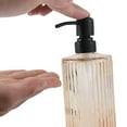 thumbnail image 3 of Unique Bargains 1 Pc Elegant Vertical Pattern Soap Pump Dispenser for Bathroom 16.9oz Orange Black, 3 of 6