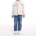 thumbnail image 4 of Zpanxa Girls Jean Jacket Kids Tie Dye Sherpa Lined Distressed Denim Jacket Girls Lapel Button Down Casual Jean Coat, 4 of 4