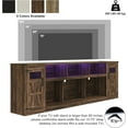 thumbnail image 4 of ChVans 95" Farmhouse TV Stand for 90/100"TV with LED Lights & Power Outlets, Large Entertainment Center w/2 Barn Doors Storage Cabinet & 6 Semi-Open Compartments for Living Room, Brown, 4 of 9
