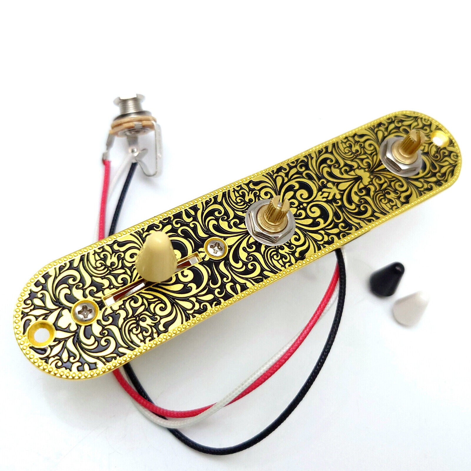 Prewired Loaded Guitar Control Plate 3 Way Switch Knob Copper Sha Gold for Tele TL Electric Guitars Replacement Parts