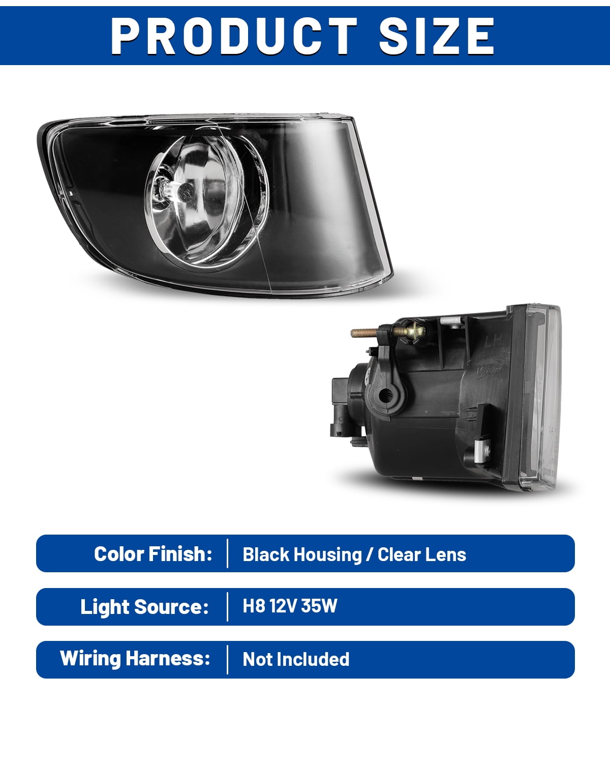 2Pcs Fog Lights Assembly for 2007-2013 BMW 3 Series E92,E93 (w/o M-Package Bumper) OEM Replacement Fog Lamps,Clear Lens