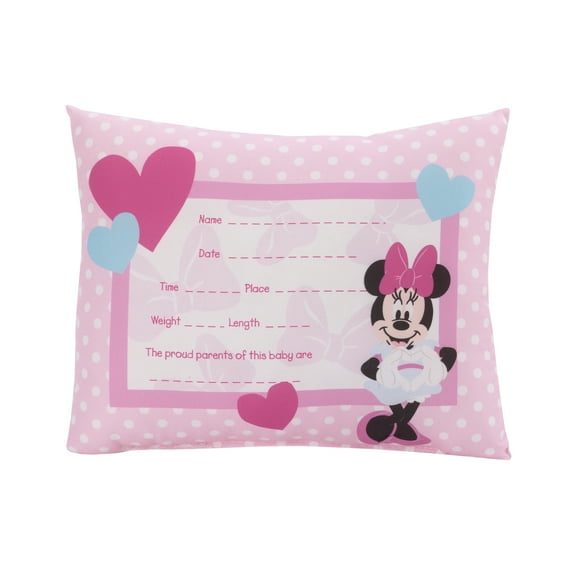 Disney 11" x 4" Pink, White, Teal Microfiber Decorative Pillow