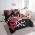 thumbnail image 3 of jejeloiu American Rugby City 7-Piece Bedding Comforter Set,Red Football Helmet King Bedding Sets For Boys Kids Reversible, 3 of 8