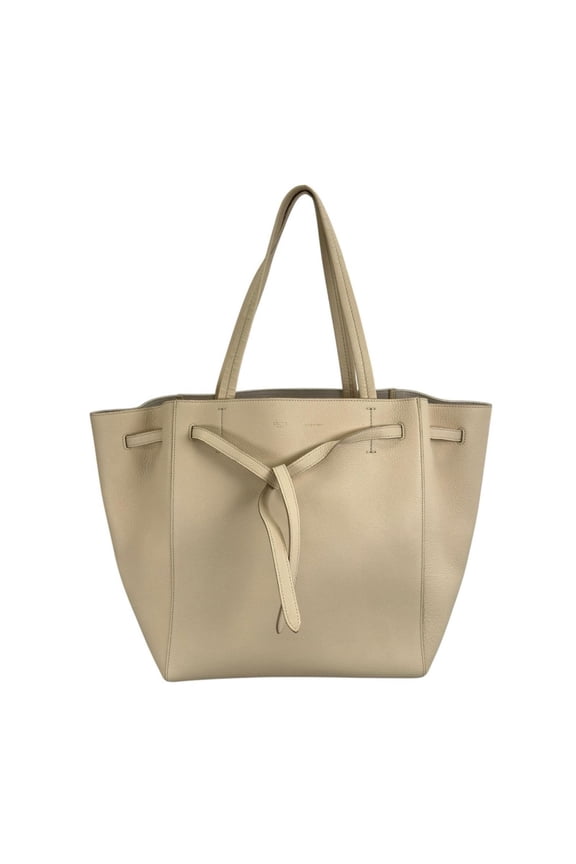 Pre-Owned CELINE Cabas Phantom 176023ANX 01CR Tote Bag, Leather, Beige, Women's