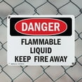 thumbnail image 5 of (2 Pack) Flammable Liquid Keep Fire Away OSHA Danger Sign 18 Inch X 12 Inch Indoor / Outdoor Rust-Free Aluminum Metal Signs for Workplace, Workshop, and Construction Site, Made in the, 5 of 8