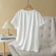 thumbnail image 4 of Fiudx Camisetas para Mujer Camiseta Holgada de Color Sólido de Talla Grande de Verano para Mujer, Blusas de Manga Corta con Cuello Redondo, 4 of 7