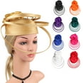 thumbnail image 6 of VISALY fascinators hats for women Fascinators Hats for Women Tea Party | Headband Hats Tea Party Teal Fascinators Hats Round Hat Cocktail Fascinators Hats Tea Party Hats Large Fascinators Hats, 6 of 6