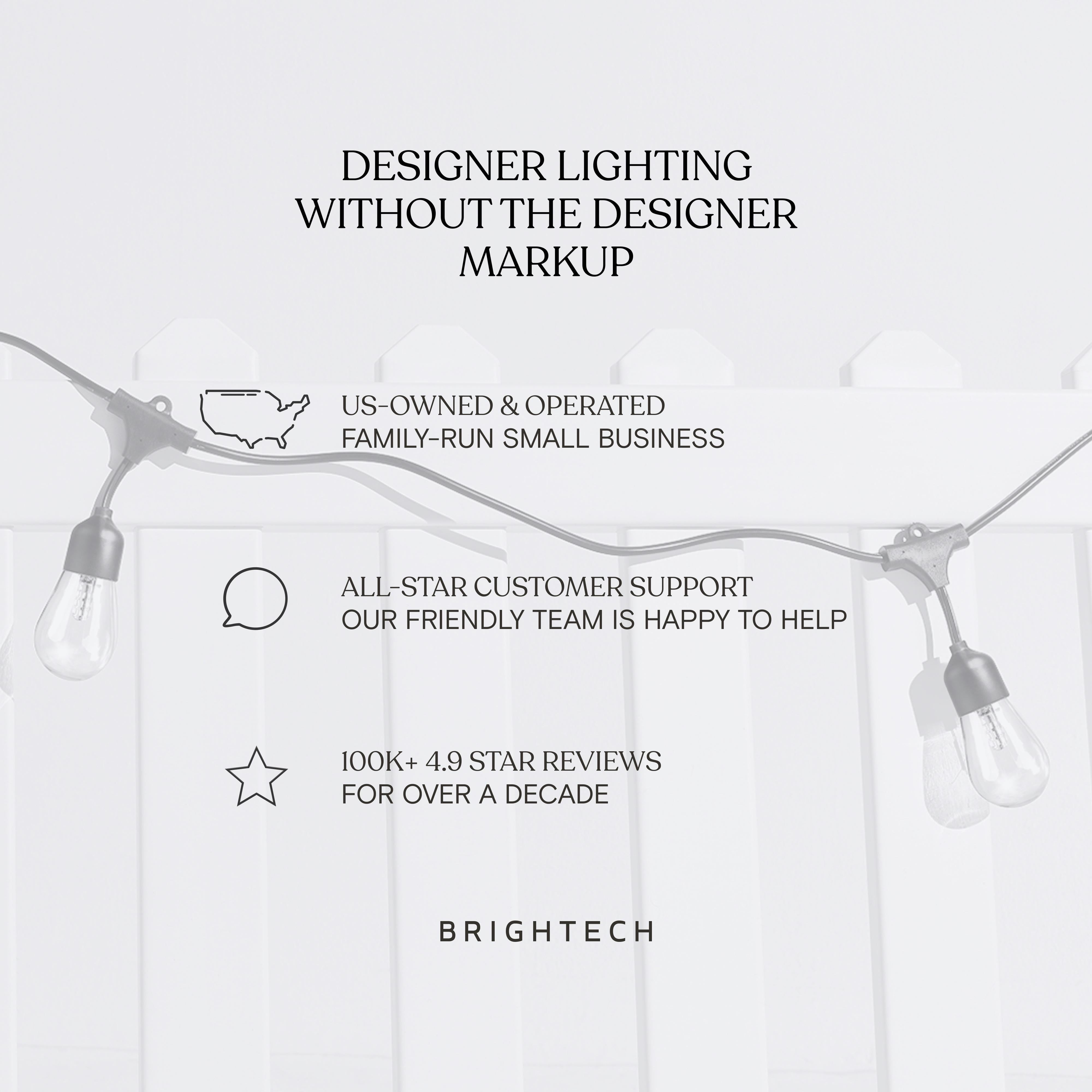 Brightech Ambience Pro Solar String Lights - Super Bright 27Ft Remote Control Outdoor String Lights with 12 Shatterproof S14 Bulbs, Commercial Grade LED, Waterproof Patio Lights, 4W Soft White