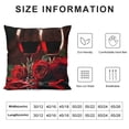 thumbnail image 5 of Throw Pillow Covers Red Wine Glass with Red Rose Black Design Square Pillowcase for Home Decor Sofa Car Bedroom Pillow case, 5 of 5