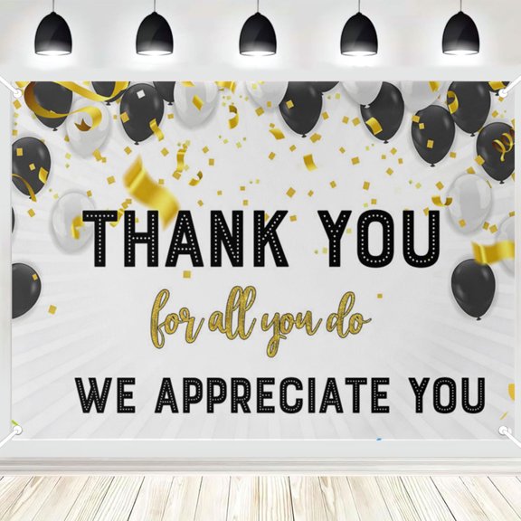 We Appreciate You Banner Thank You Banner Appreciation Decorations Banner Thank You For All You Do Backdrop Employee Teacher Doctor Nurse Staff Appreciation Graduation Party Decorations 8x4 FT