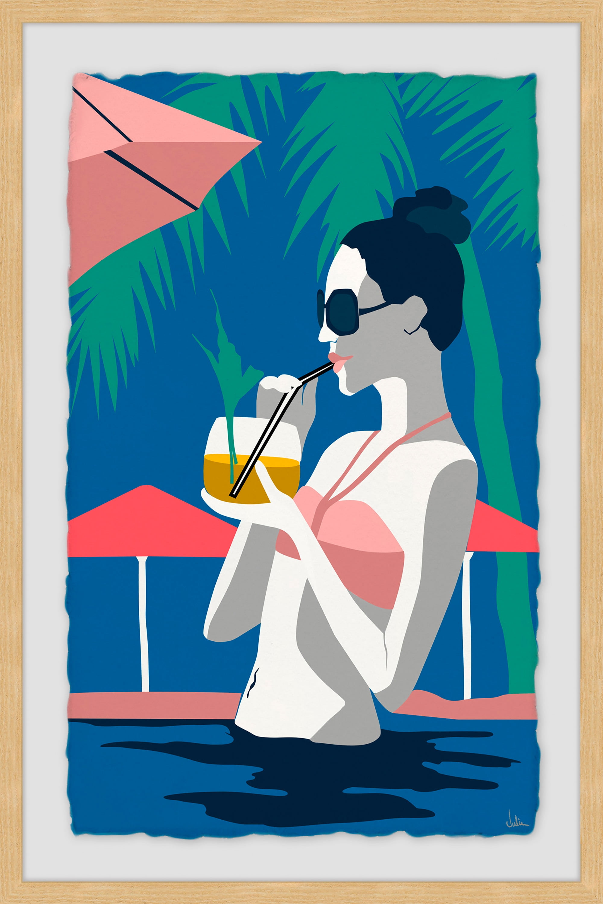 Enjoy the Cocktails Framed Painting Print