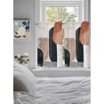 thumbnail image 4 of Boho Middle Century Tier Curtains 45 Inches Long, Abstract Modern Color Block Geometric Window Treatment Curtain Drapes, Window Half Privacy Curtains for Bedroom Bathroom, 42"x45", 2 Panels, 4 of 7