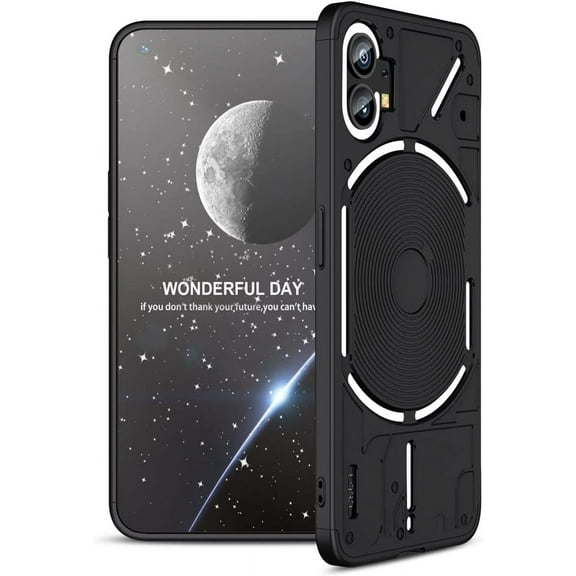 Compatible with Nothing Phone 1 Case Shockproof Hard Matte Nothing Phone 1 Phone Case 3 in 1 Ultra Thin Protective Case (Nothing Phone 1, Black)