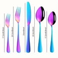 thumbnail image 4 of 30pcs Rainbow Stainless Steel Flatware Set, Iridescent Silverware for 5, Mirror Polished Multicolor Cutlery, Dishwasher Safe, Ideal for Home Party Restaurant Use, 4 of 10