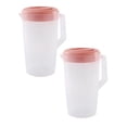 thumbnail image 1 of Leojiow 2Pcs Large Capacity Beverage Storage Container Heat Cold Water Jug Plastic Juice Pitcher Teapot Kettle With Lid One Size, 1 of 5