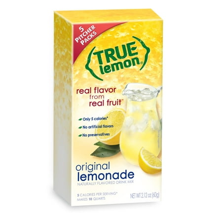 True Lemon Drink Mix  2.12 Oz  Lemonade  5 Pitcher Packs (Pack of 1)