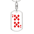 thumbnail image 5 of 10 of Diamonds Gambler Stainless Steel or 18k Gold Premium Swivel Dog Tag Keychain, 5 of 16