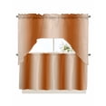 thumbnail image 1 of Burnt Orange Ombre Kitchen Curtains Swag Valance and Tier Curtains Set 24 Inch Length, Modern Abstract Art Rod Pocket Drape Panels Pair Swag Curtains for Bathroom/Cafe/Window, 1 of 6
