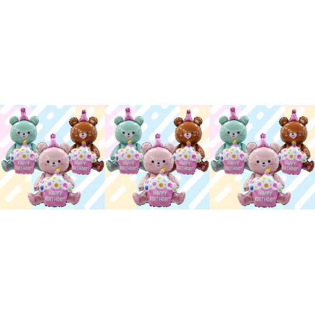 9 piezas Globo de oso 80 * 57 cm Globos de helio de papel de oso marrón Globos de animales lindos para decoraciones de baby shower Fiesta de cumpleaños de oso Decoraciones de revelación de género TUNC Sencillez