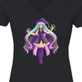 thumbnail image 4 of Inktastic Beautiful Purple Anime Witch Women's V-Neck T-Shirt, 4 of 5