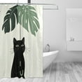 thumbnail image 2 of Yayeee Shower Curtain with Hooks 72"x72" Waterproof Fabric Bathroom Hanging Decor, Black Cat Umbrella, 2 of 5