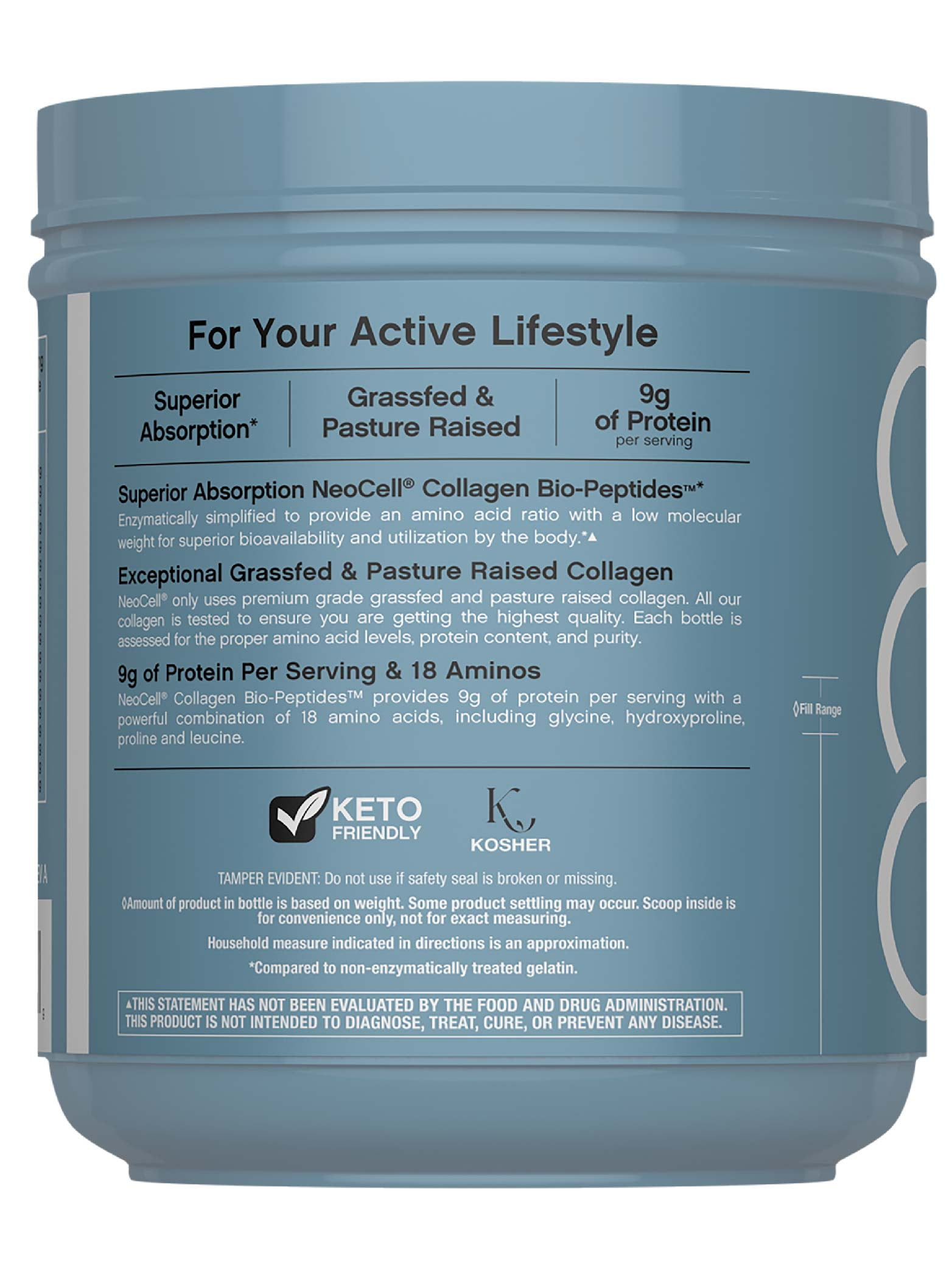 Collagen Bio-Peptides Powder | 22oz | Super Hair, Skin, Nails | Grassfed Protein Supplement | by NeoCell