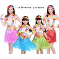 thumbnail image 4 of 8 Uds. Falda Hula Multicolor de seda hawaiana con flores de imitación para fiesta para niñas/mujeres, accesorio para fiesta hawaiana Luau Hawaii, 4 of 5