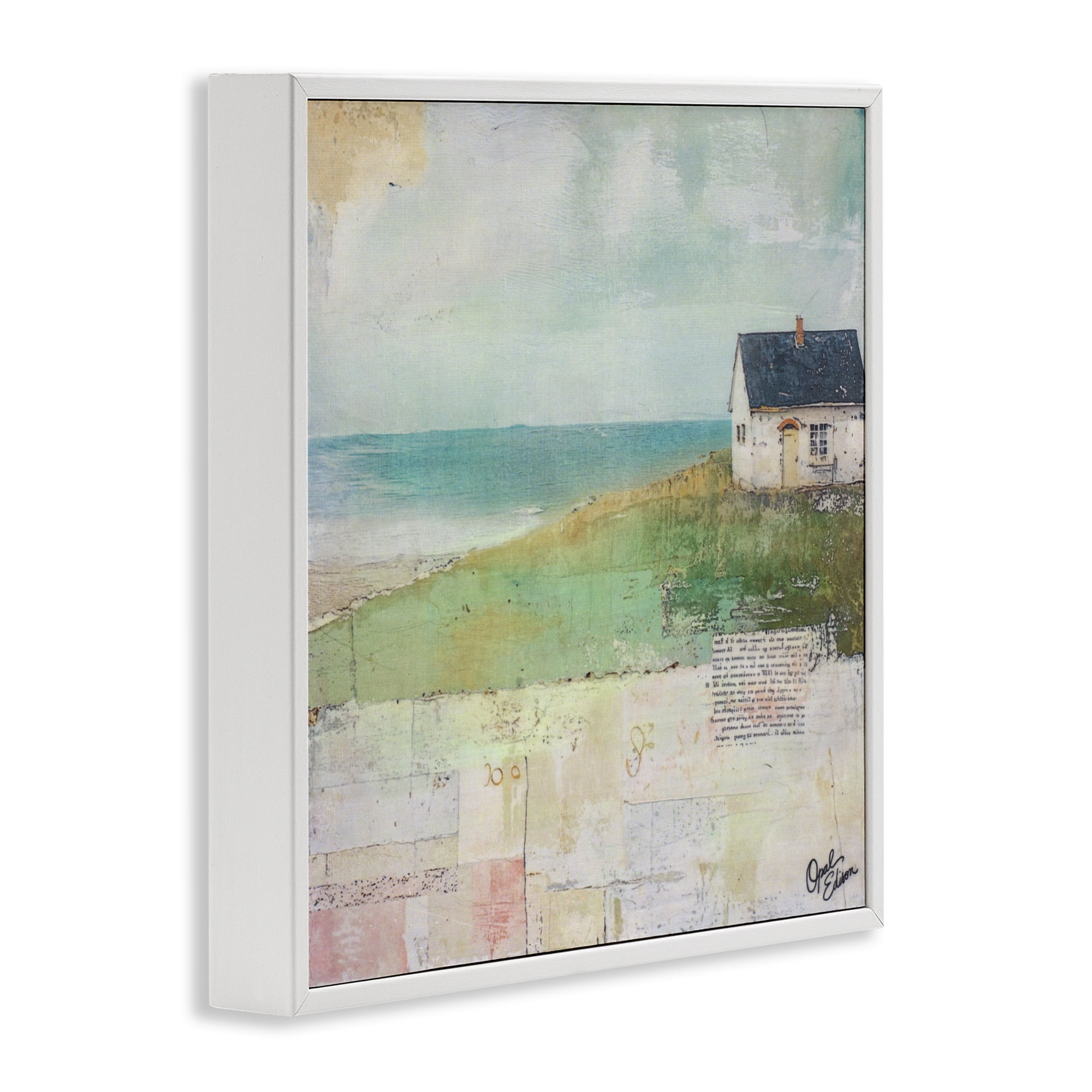 Stupell Industries Quiet Place By The Coast White Framed Giclee Art, design by Opal Edison