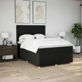 Box spring bed with mattress black 160x200 cm fabric