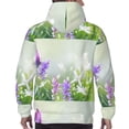 thumbnail image 3 of Bingfone Purple Butterfly On Wild Men's Drawstring Hoodie Long Sleeve Pocket Sweatshirts-Large, 3 of 6