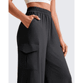 thumbnail image 5 of G4Free Lightweight Wide Leg Cargo Pants Women High Waisted Lounge Pants with 4 Pockets for Casual Travel Summer Fall, 5 of 7