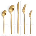 thumbnail image 2 of Juego De Cubiertos De Oro Mate Lazahome Juego De Cubiertos De Acero Inoxidable Servicio Para 4 El Juego De Utensilios De Cocina De 20 Piezas Incluye Juego De Cucharas Y Tenedores Acabado Pulido Satina, 2 of 5