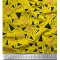 thumbnail image 1 of Soimoi Yellow Rayon Crepe Fabric Dot,Zig Zag & Triangle Geometric Print Sewing Fabric Yard 46 Inch Wide, 1 of 1