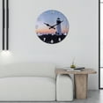 thumbnail image 5 of Lighthouse Round Wall Clock 16 Inch Beach Wall Clocks Battery Operated Silent Non-Ticking Wooden Wall Clock for Bathroom Bedroom Living Room, 5 of 7